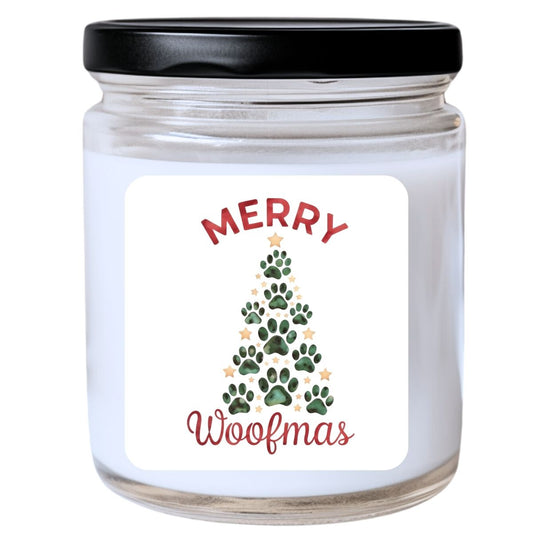 WS -  Merry Woofmas Candle - Funny Christmas Gift, Unique Holiday Candle, Many Scents Available