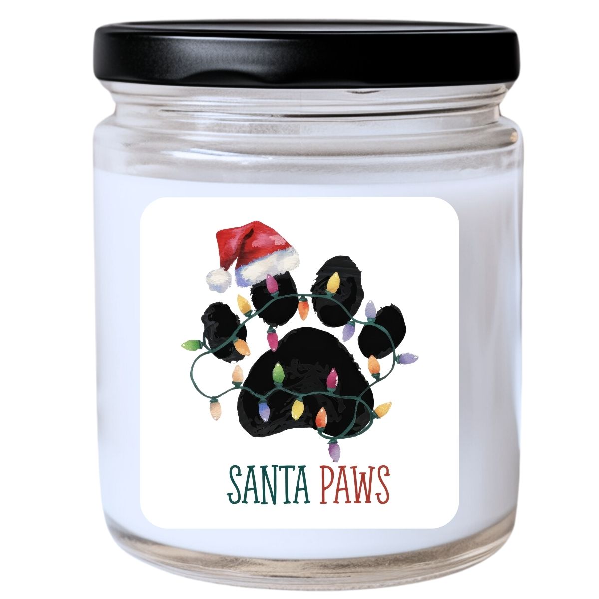 WS -  Santa Paws Candle - Funny Christmas Gift, Unique Holiday Candle for Pet Lovers, Many Scents Available