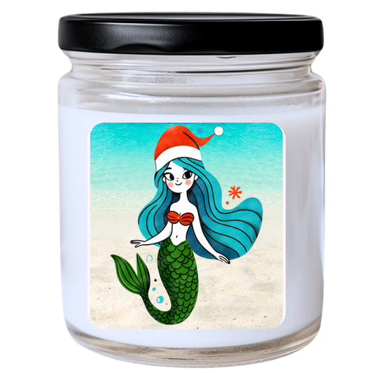 WS -  CHRISTMAS MERMAID Candle - Unique Christmas Gift, Festive Holiday Decor