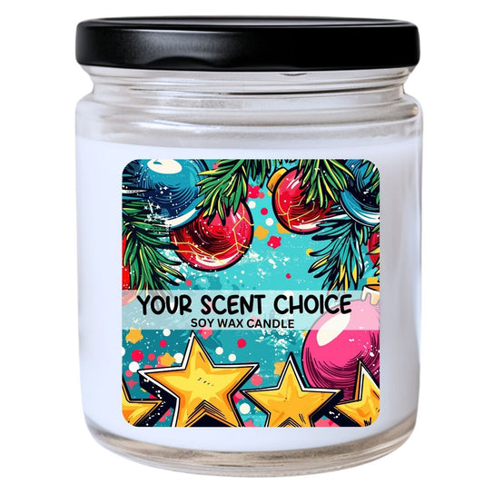 WS -  Pop Art Christmas Ornament #21 Candle - Colorful Christmas Gift, Unique Holiday Decor