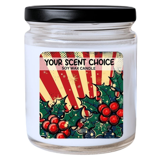 WS -  Pop Art Christmas Ornament #15 Candle - Colorful, Unique Christmas Candle, Gift Idea