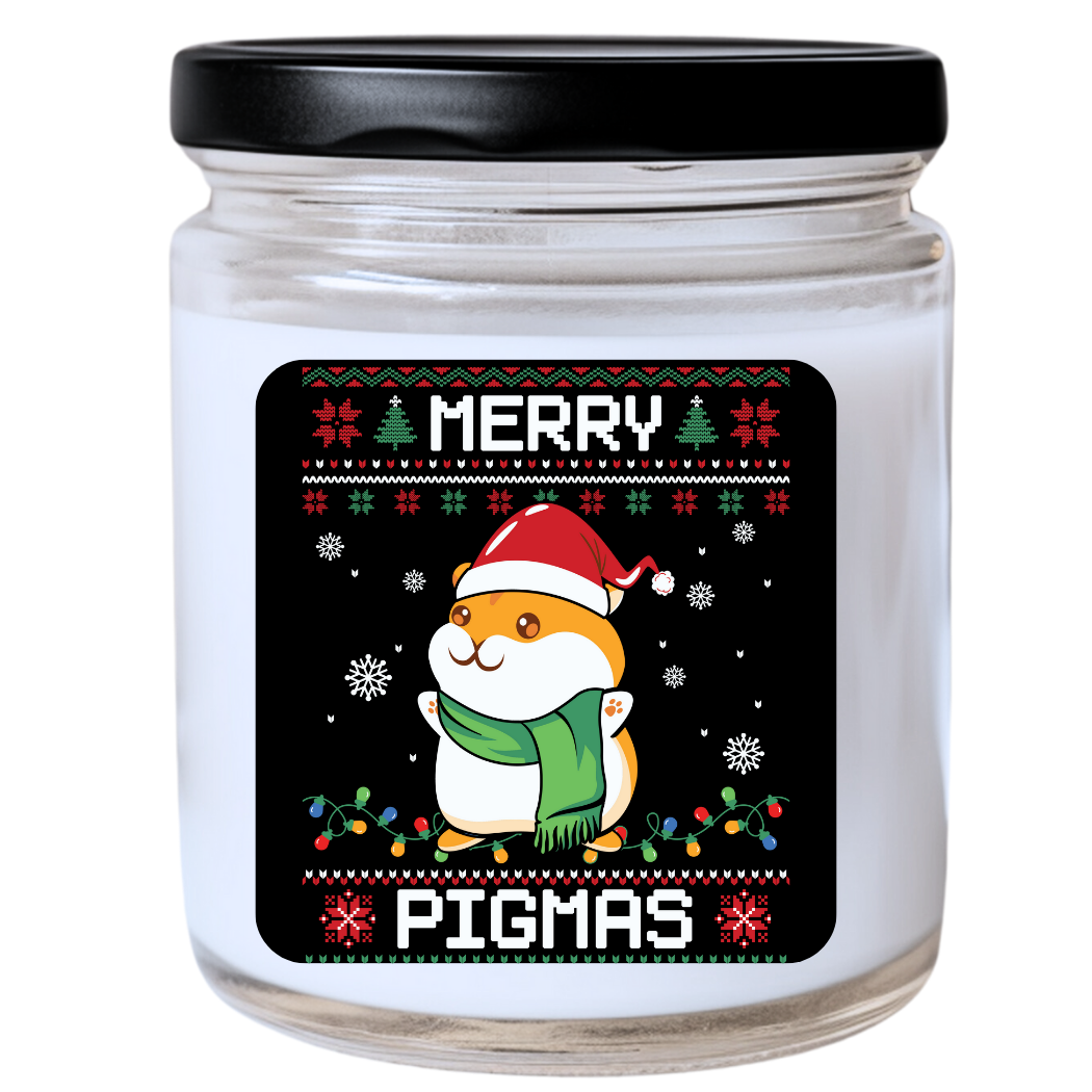 WS -  Merry Pigmas Candle - Funny Christmas Gift, Unique Holiday Candle, Perfect for Animal Lovers, Many Scents Available