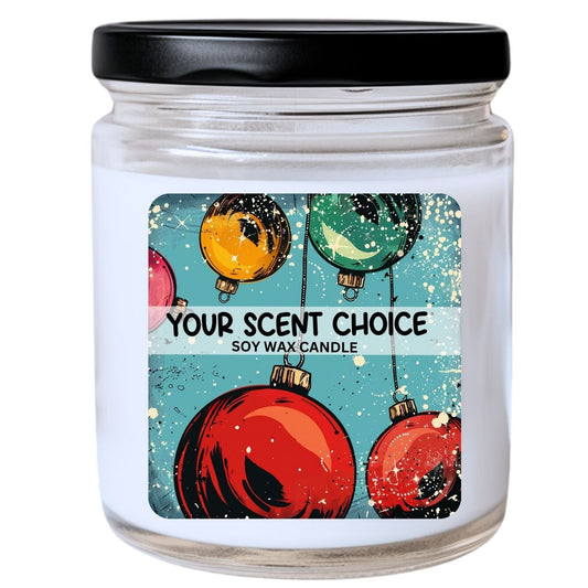 WS -  Pop Art Christmas Ornament #10 Candle - Christmas Candle, Unique Holiday Gift