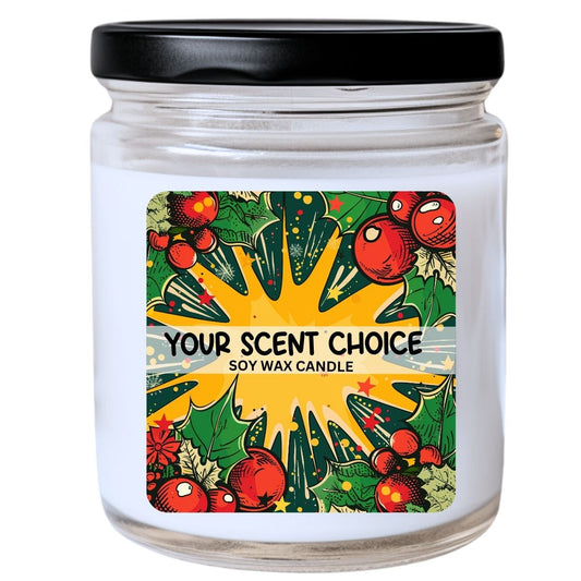 WS -  Pop Art Christmas Ornament #9 Candle - Christmas Gift, Bold Holiday Candle