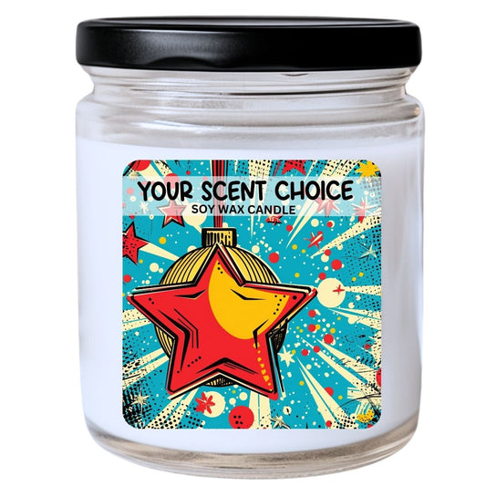 WS -  Pop Art Christmas Ornament #8 Candle - Unique Christmas Gift, Colorful Holiday Decor