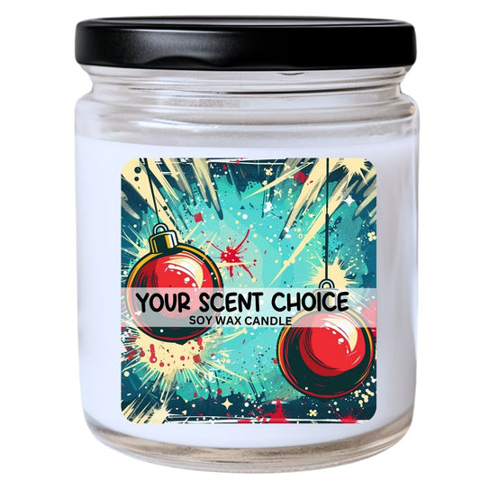 WS -  Pop Art Christmas Ornament #6 Candle - Christmas Candle, Bright Holiday Gift