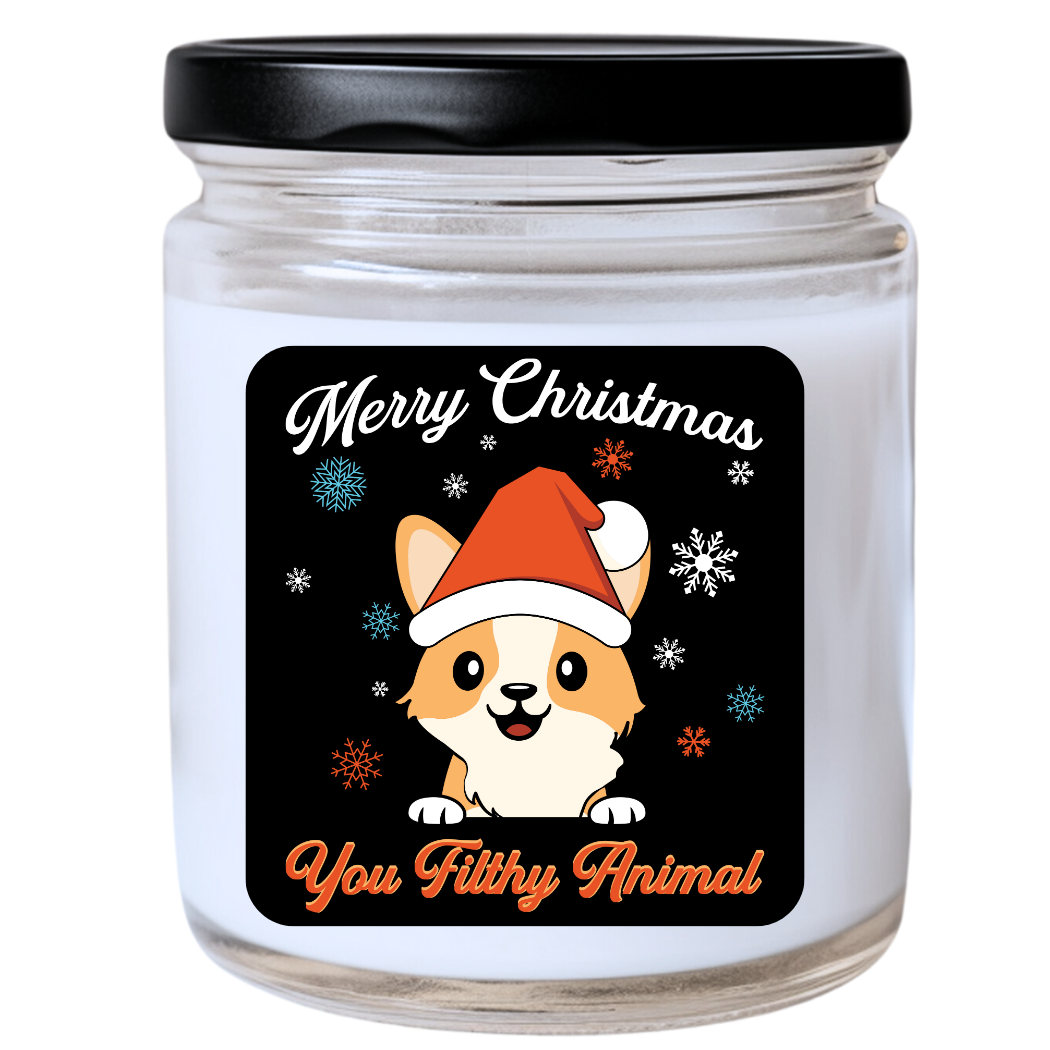 WS -  Merry Christmas, You Filthy Animal Candle - Funny Christmas Gift, Unique Holiday Candle, Many Scents Available