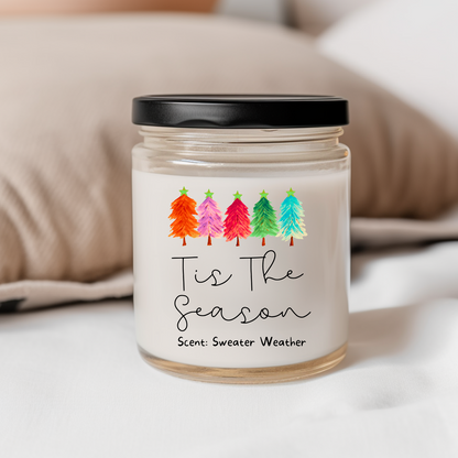 WS - Christmas Vibes Candles - Black Lid (3 Sizes Available) !MOQ 12!