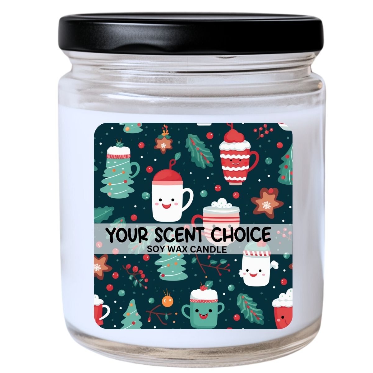 WS -  Christmas Kawaii LATTE Friends Candle - Cute Christmas Candle, Fun Holiday Gift, Kawaii Decor