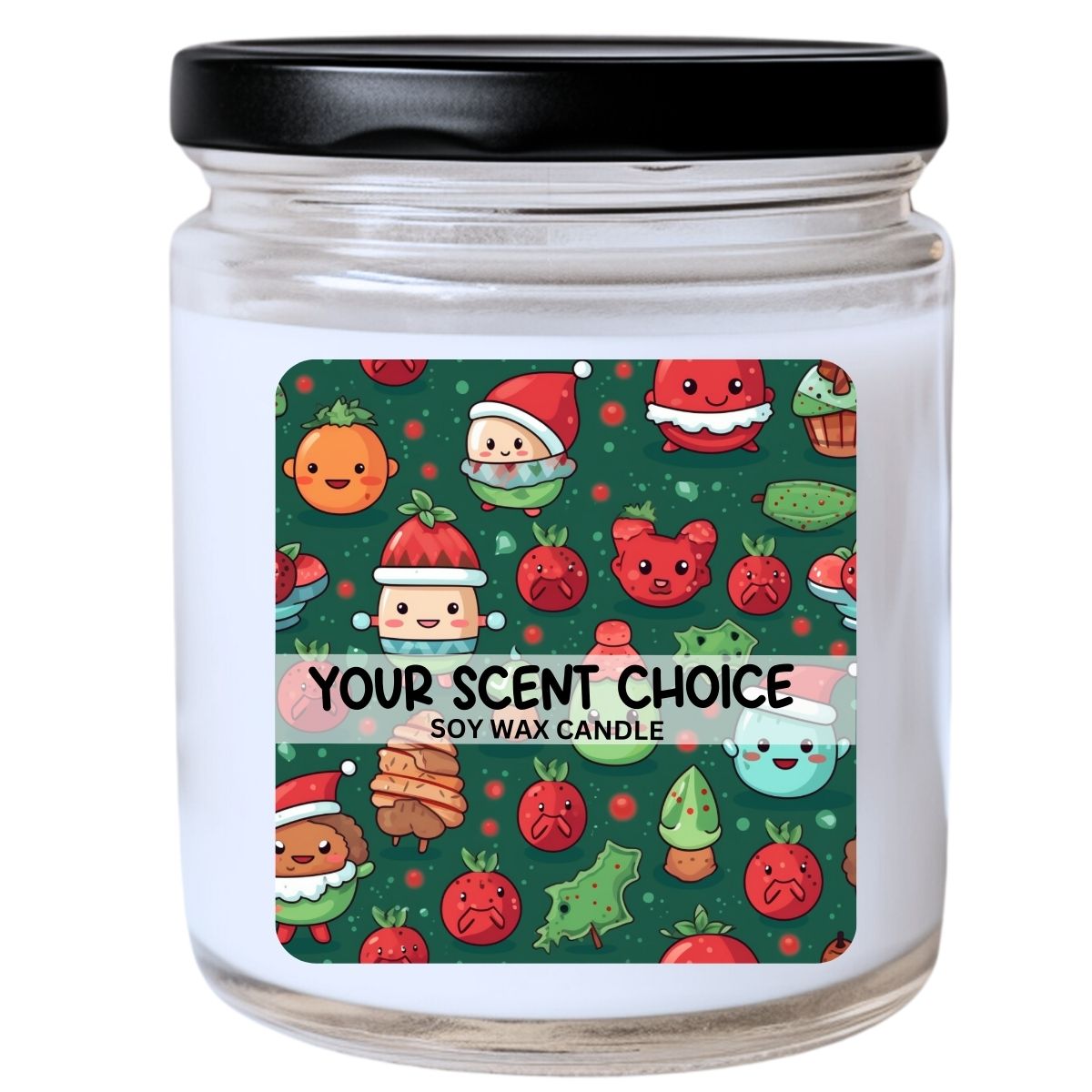 WS -  Christmas Kawaii Fruits & Veggie Friends Candle - Festive Christmas Gift, Kawaii Holiday Candle