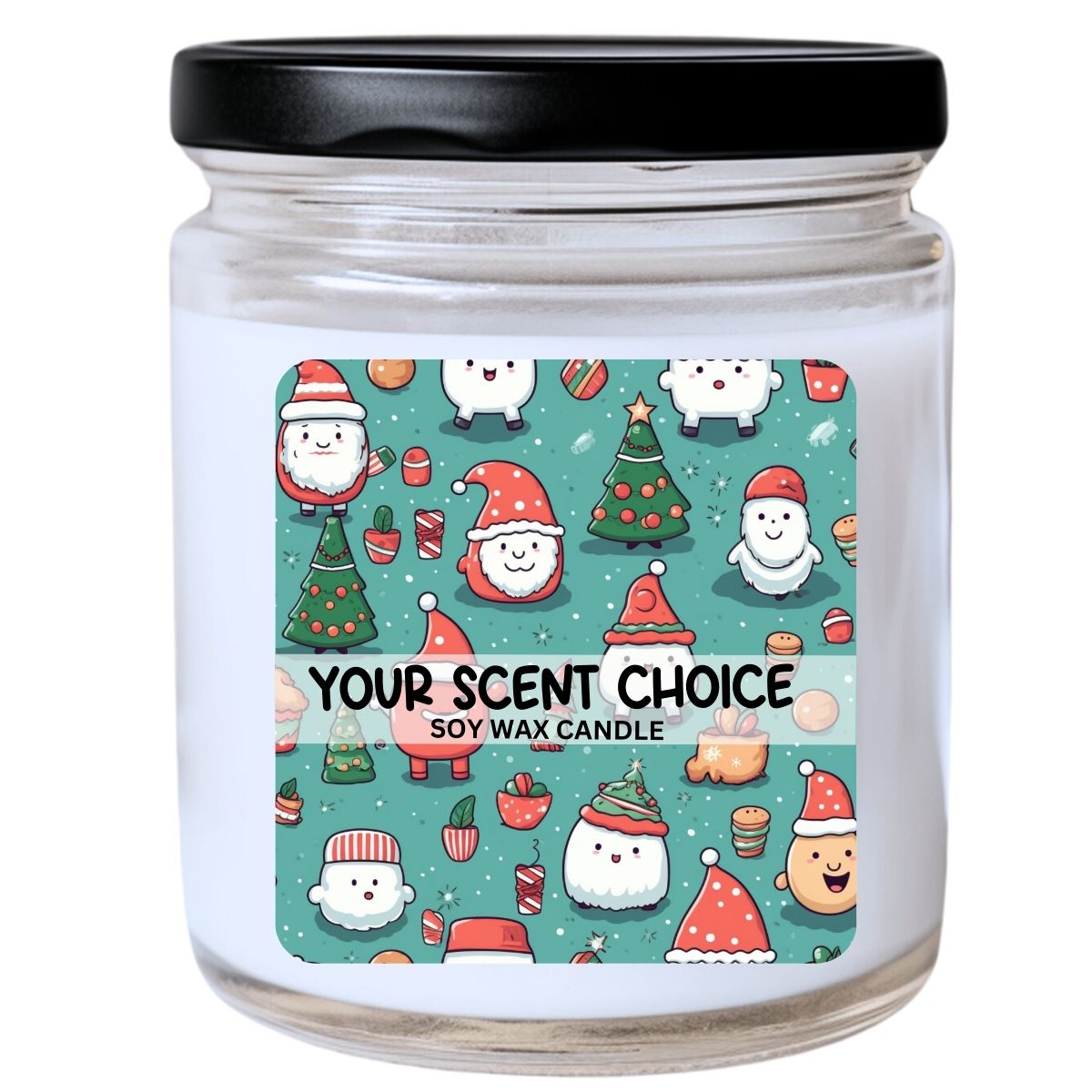 WS -  Cute Christmas Kawaii Pals Candle - Fun Holiday Gift, Cute Christmas Decor