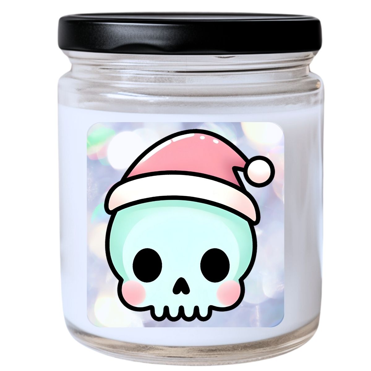 WS -  Christmas BABY GOTH SKULL - Pastel Candle - Fun Christmas Gift, Unique Gothic Holiday Candle