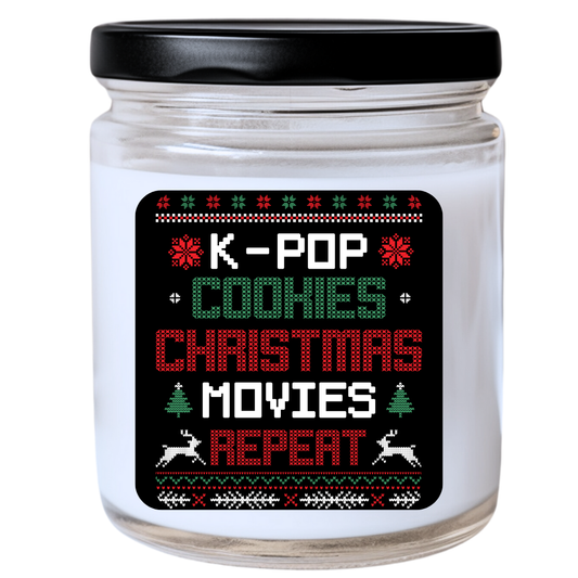 WS -  K-Pop Cookies ~ Christmas Movies ~ Repeat Candle - Funny Holiday Gift, Perfect for K-Pop Fans, Many Scents Available