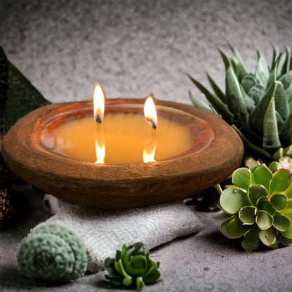 WS - Wooden Dough Bowl Candles - Winter & Christmas !MOQ 2!