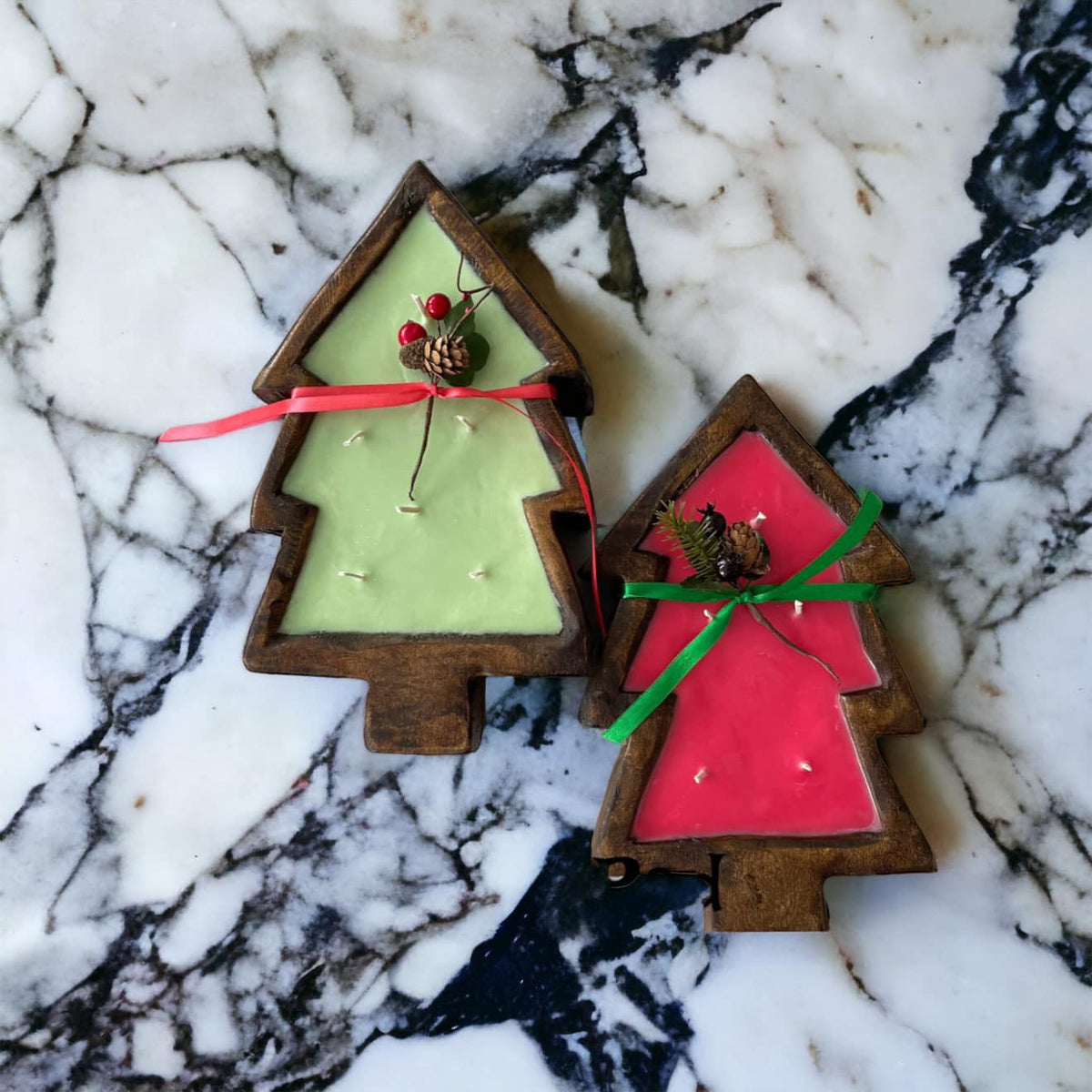 WS - Wooden Dough Bowl Candles - Winter & Christmas !MOQ 2!