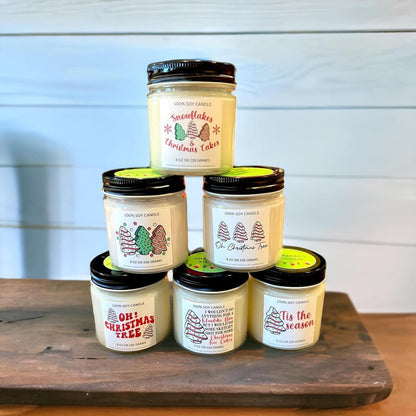 WS - Christmas Tree Holiday Candles - Black Lid (3 Sizes Available) !MOQ 12!