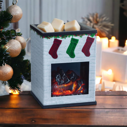 WS - Ceramic Wax Warmer with Halogen Bulb - Christmas - Fireplace