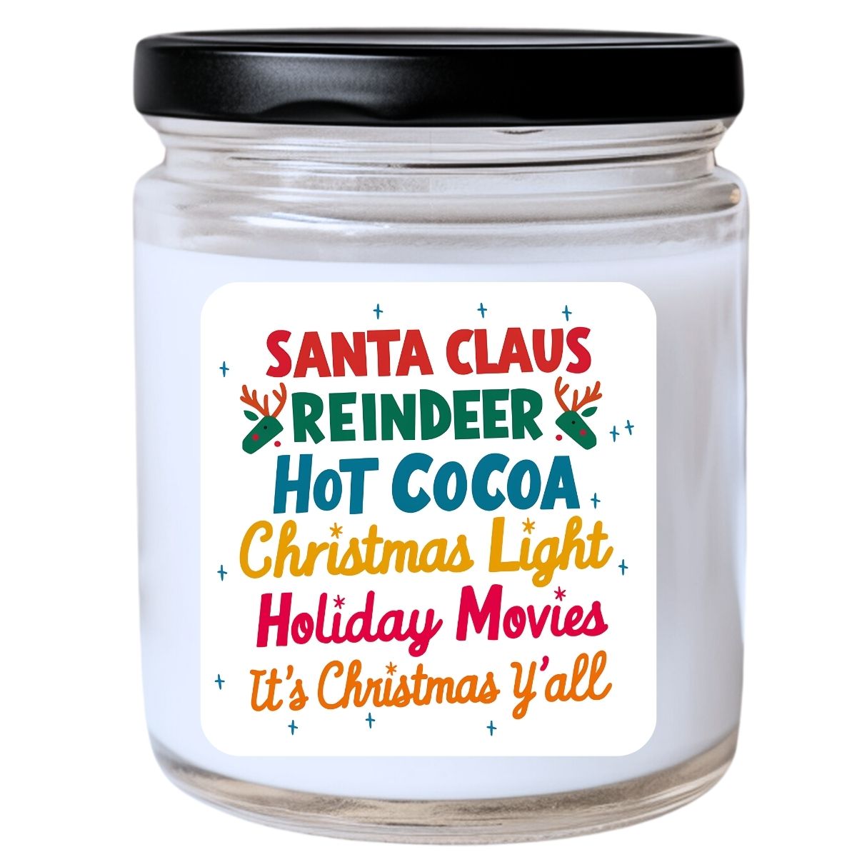 WS -  Santa Claus, Reindeer, Hot Cocoa, Christmas Lights, Holiday Movies ~ It’s Christmas, Y’all Candle - Funny Holiday Gift, Unique Candle, Many Scents Available