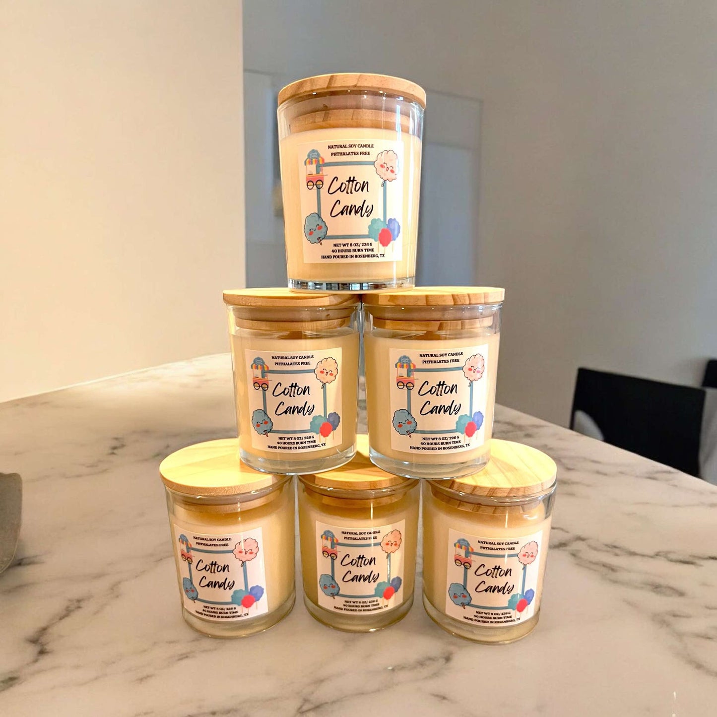 Bamboo Glass Jar Soy Candle - Assorted !MOQ 6!