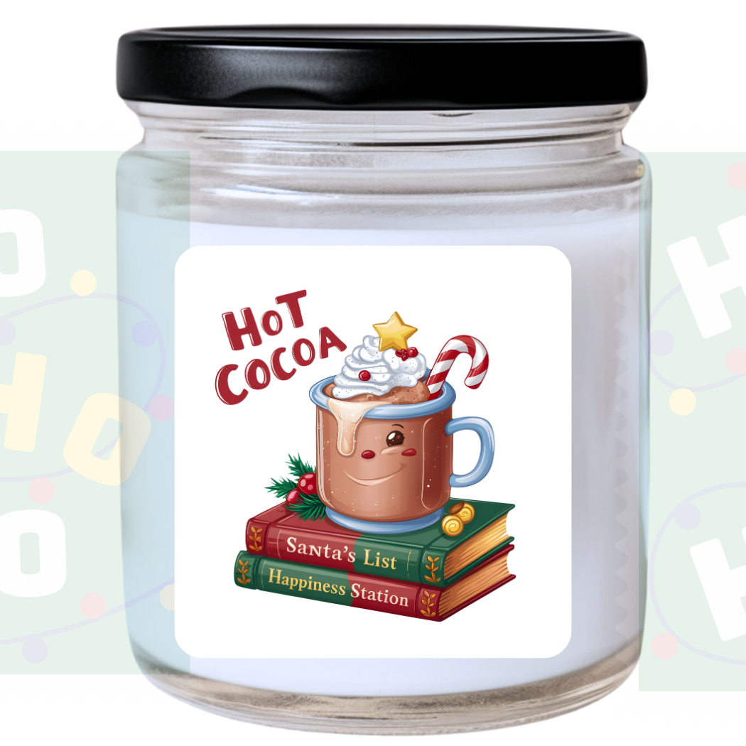 WS -  Hot Cocoa Candle - Funny Christmas Gift, Unique Holiday Candle, Cozy Winter Scent, Many Scents Available