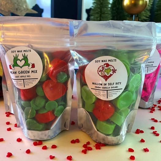 BAGGED MEAN GREEN CHRISTMAS WAX MELT