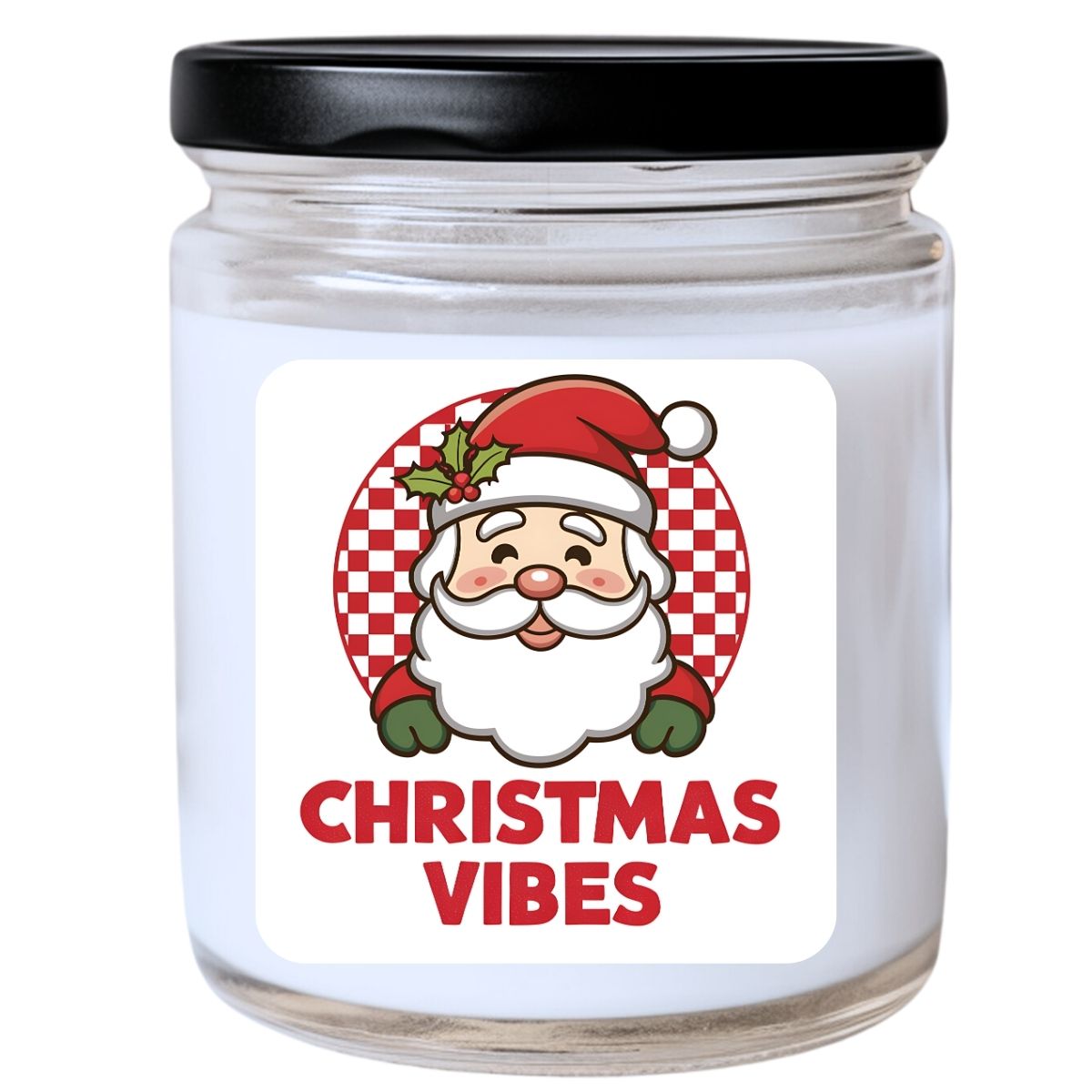 WS -  Christmas Vibes - Santa Candle - Funny Christmas Gift, Unique Holiday Candle, Many Scents Available