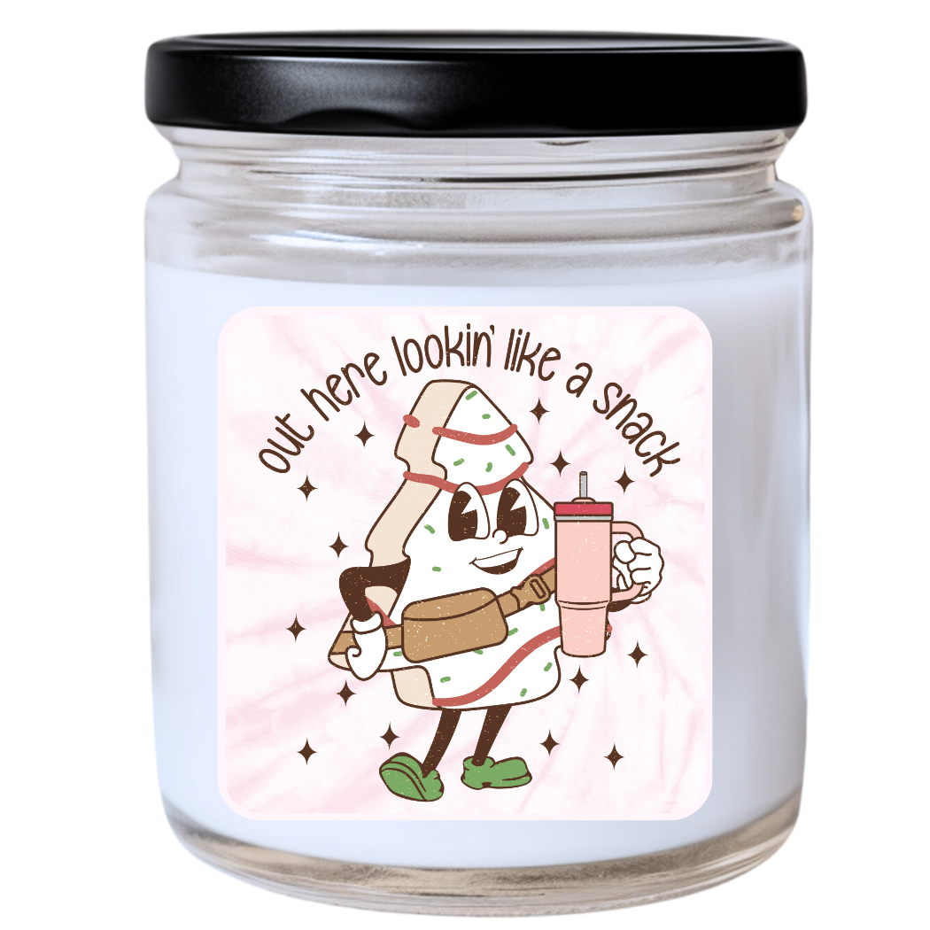 WS -  Out Here Lookin' Like a Snack Candle - Funny Christmas Gift, Unique Holiday Candle, Many Scents Available