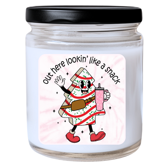 WS -  Out Here Lookin' Like a Snack Candle - Funny Christmas Gift, Unique Holiday Candle, Perfect for Holiday Decor, Many Scents Available