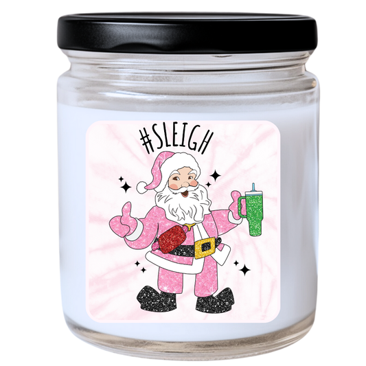 WS -  Hashtag #Sleigh Candle - Funny Christmas Gift, Unique Holiday Candle, Sassy & Festive, Many Scents Available