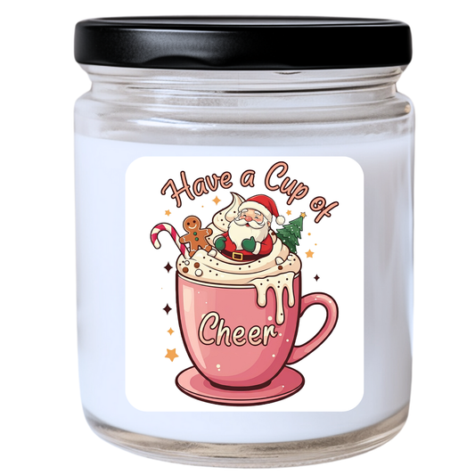WS -  Have a Cup of Cheer Candle - Funny Christmas Gift, Unique Holiday Candle, Perfect for Holiday Decor, Many Scents Available