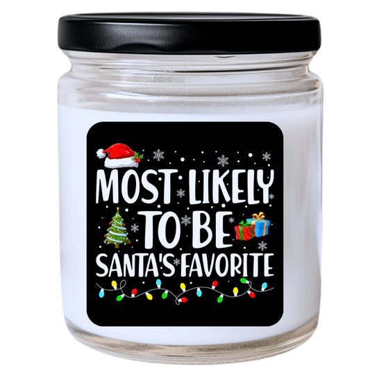WS -  Most Likely to Be Santa’s Favorite Christmas Candle - Fun Holiday Gift, Unique Christmas Candle