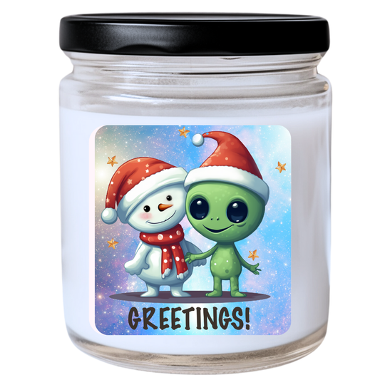 WS -  Greetings! Candle - Funny Christmas Gift, Unique Holiday Candle, Perfect for Festive Decor, Many Scents Available