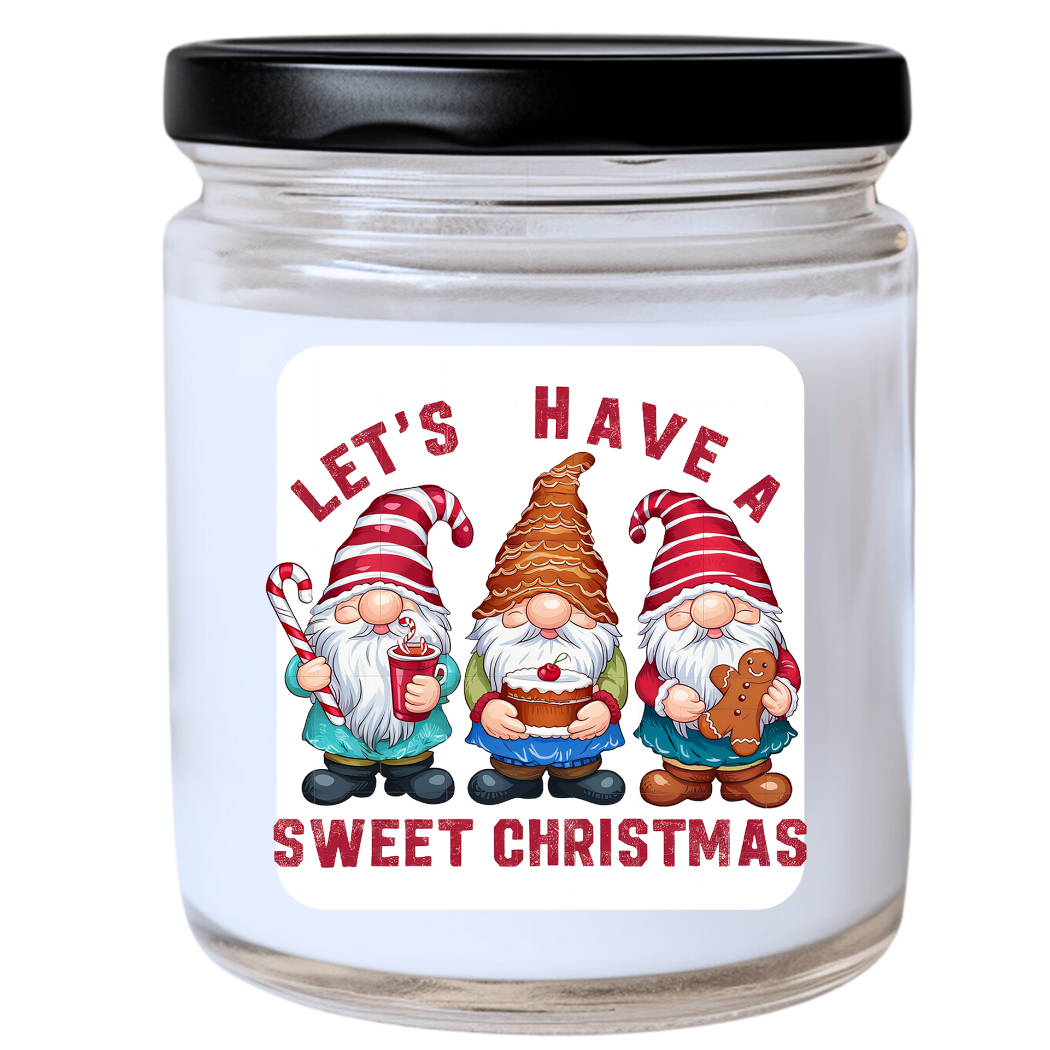 WS -  Let's Have a Sweet Christmas Gnomes Candle - Funny Christmas Gift, Unique Holiday Candle, Many Scents Available