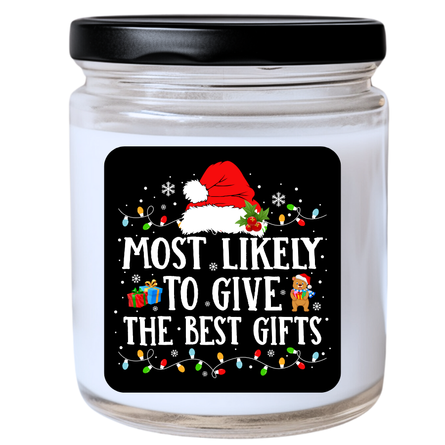 WS -  Most Likely to Give the Best Gifts Christmas Candle - Fun Holiday Gift, Unique Christmas Candle
