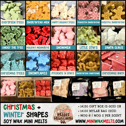 WS - Winter Christmas Mini Wax Melts - Assorted Shapes !MOQ 6!