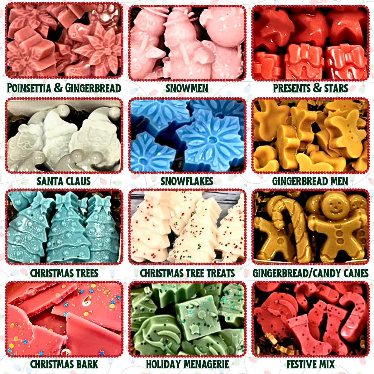 WS - Winter Christmas Mini Wax Melts - Assorted Shapes !MOQ 6!