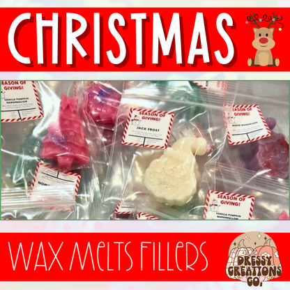 WS - Christmas/Winter Individually Bagged Wax Melts (Fillers / Stocking Stuffers) (Mini Wax Melts) !MOQ 12!