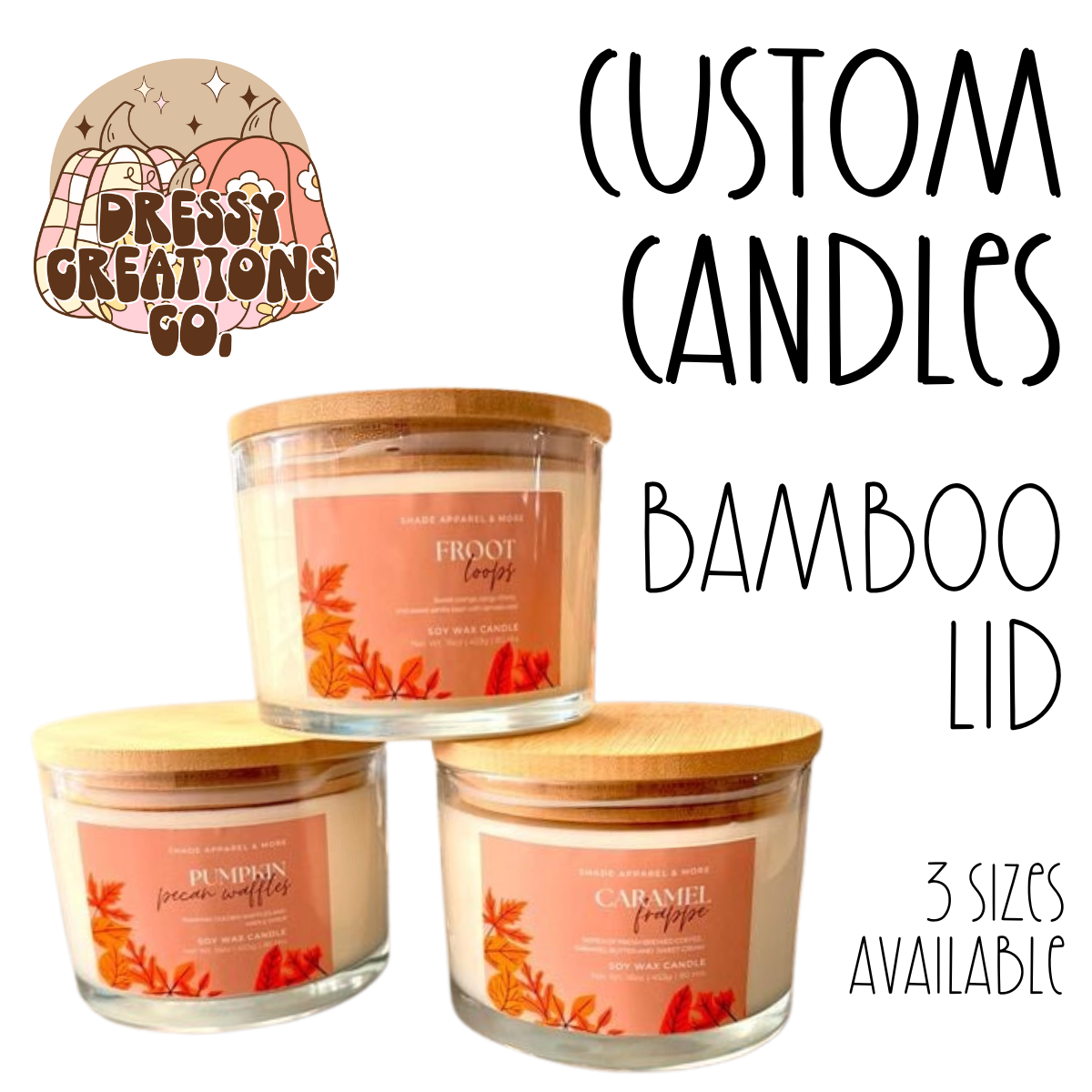 Build a Custom Candle - Bamboo Lid (4 Sizes Available) !MOQ 6!