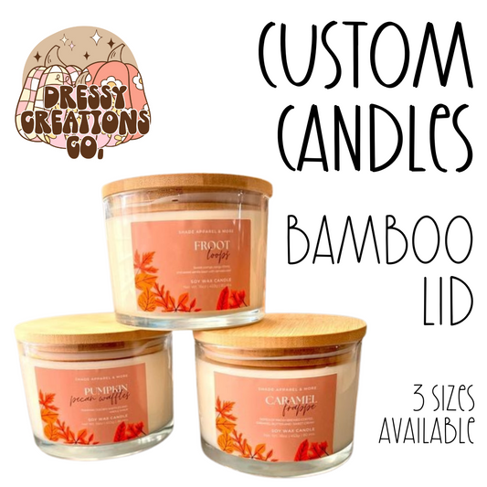Build a Custom Candle - Bamboo Lid (4 Sizes Available) !MOQ 6!