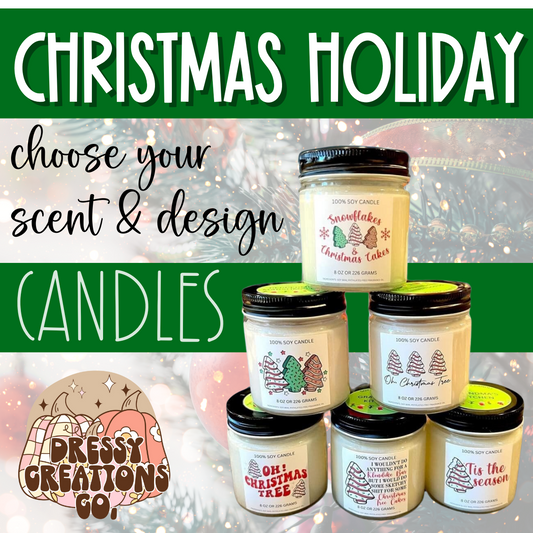 WS - Christmas Tree Holiday Candles - Black Lid (3 Sizes Available) !MOQ 12!