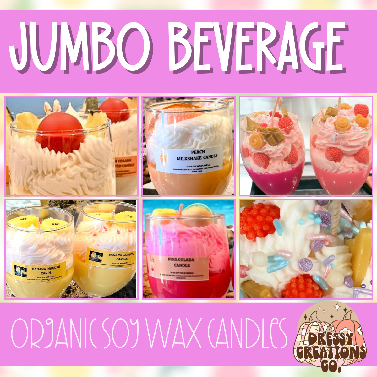 WS - Jumbo Whipped Cocktail & Milkshake Candles - 16oz !MOQ 3!