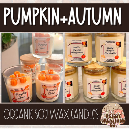 WS - Bamboo Glass Jar Soy Candle - Pumpkin & Autumn Scents !MOQ 6!