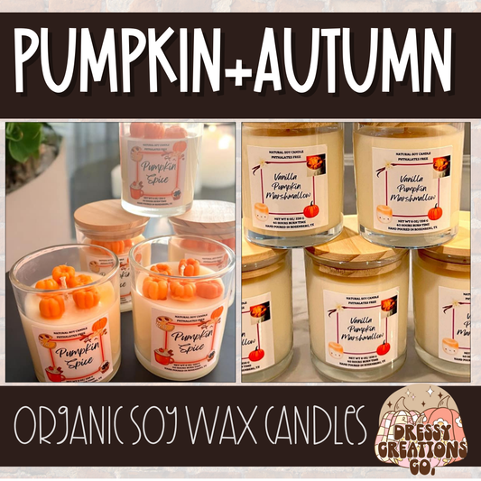 WS - Bamboo Glass Jar Soy Candle - Pumpkin & Autumn Scents !MOQ 6!