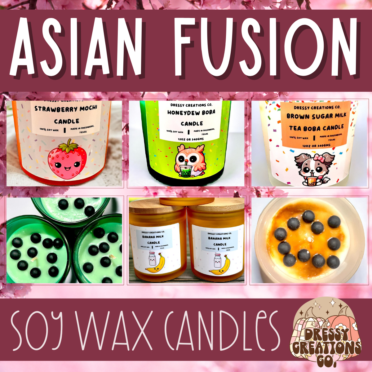 WS - Dessert Bamboo Candle - Asian Fusion Collection !MOQ 6!
