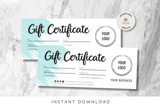Canva Editable Gift Certificate Template