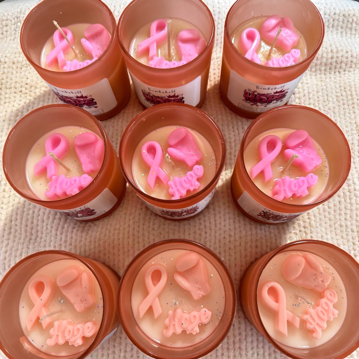 Breast Cancer Awareness Themed Candle ( MOQ 6 )