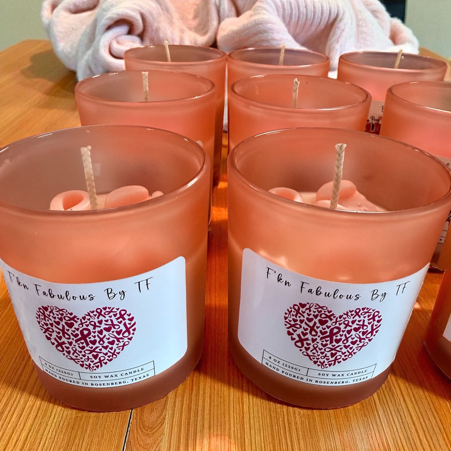 Breast Cancer Awareness Themed Candle ( MOQ 6 )