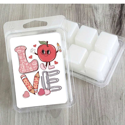 Teacher - LOVE Apple Pencil Leopard Western Valentines Wax Clamshell