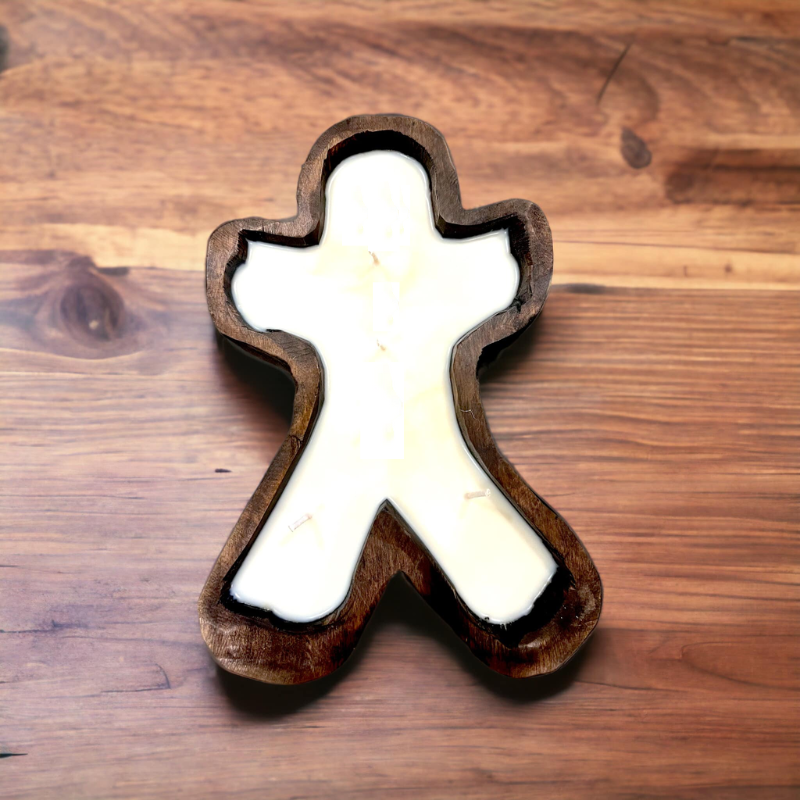 WS - Wooden Dough Bowl Candles - Winter & Christmas !MOQ 2!