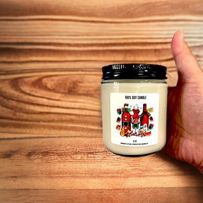 WS - Christmas Time Candles - Black Lid (3 Sizes Available) !MOQ 12!